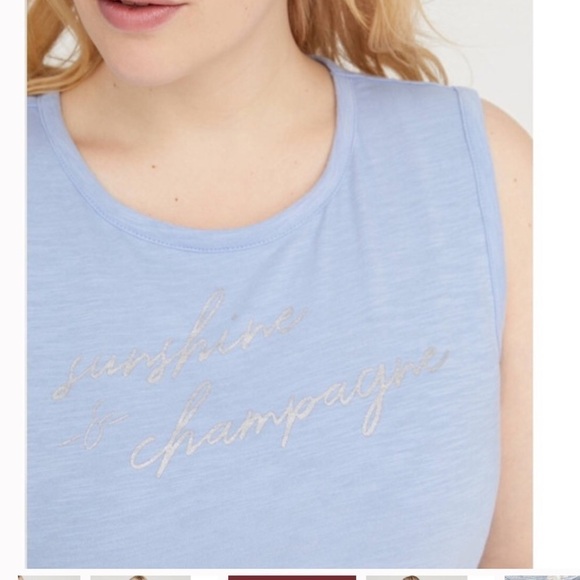 Lane Bryant 18/20 2X Blue and Silver Summer Peplum Plus Tank Top - Picture 3 of 12